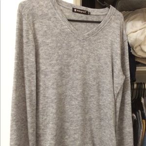 Allegra K v neck sweater grey Men XS